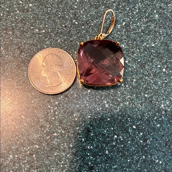 Joan Rivers Sparkling Faceted Stone Square Earrings Smoky Brown - Picture 4 of 4